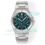 Swiss IWC Schaffhausen Ingenieur Perpetual Calendar Green Face Steel Watch 